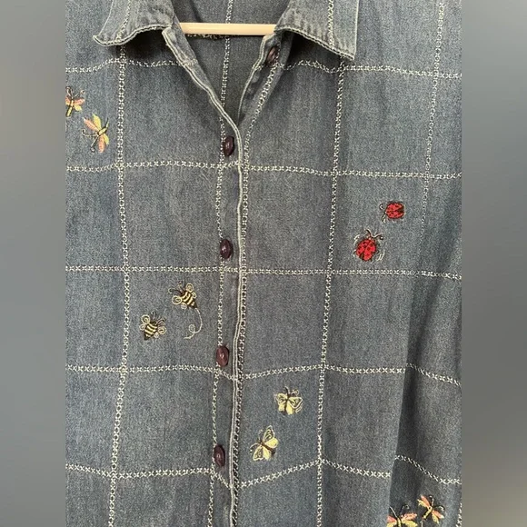 Embroidered Button-Up - Picture 1 of 6